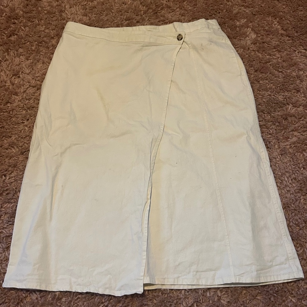Universal Thread Stretch Twill Wrap Front Midi Skirt / 17